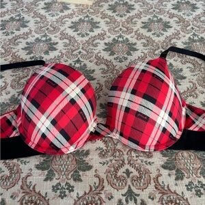 PINK Victoria's Secret Red and Black Plaid Bra